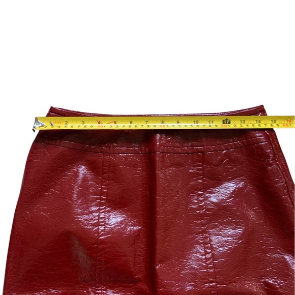 Francesca Mammoliti Shiny Reflective Patent Pu Leather  Skirt - Size 6 - Picture 10 of 13